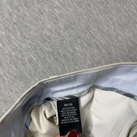 Perry Ellis Portfolio Men’s Vintage Solid Ivory Dress Pants 40x30 - Picture 5 of 12